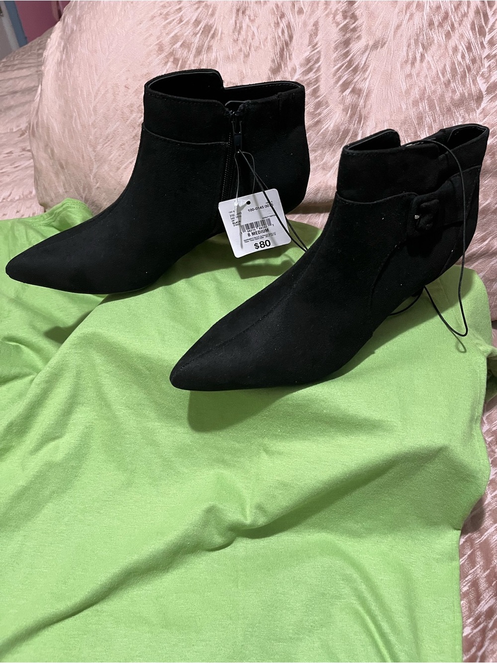 East 5th Black Pointed Toe Ankle Booties